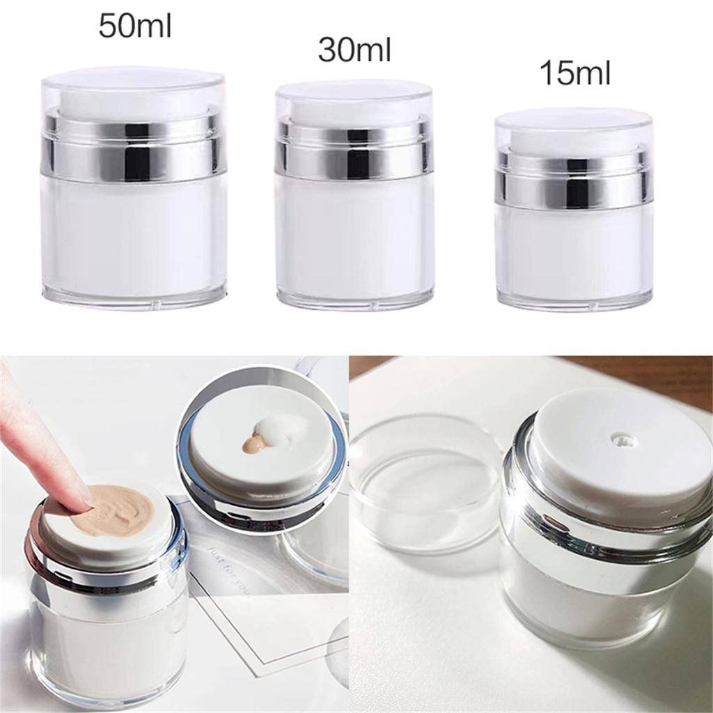 15/30/50g Empty Airless Pump Jar Refillable Acrylic Cream Bottle Vacuum Bottle Portable Container Makeup Lotion Cosmetic