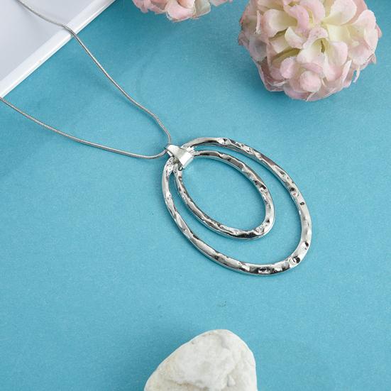 Женское ожерелье, преувеличенный двухслойный обруч, подвеска, свитер, цепь, гальванизированная змеиная кость