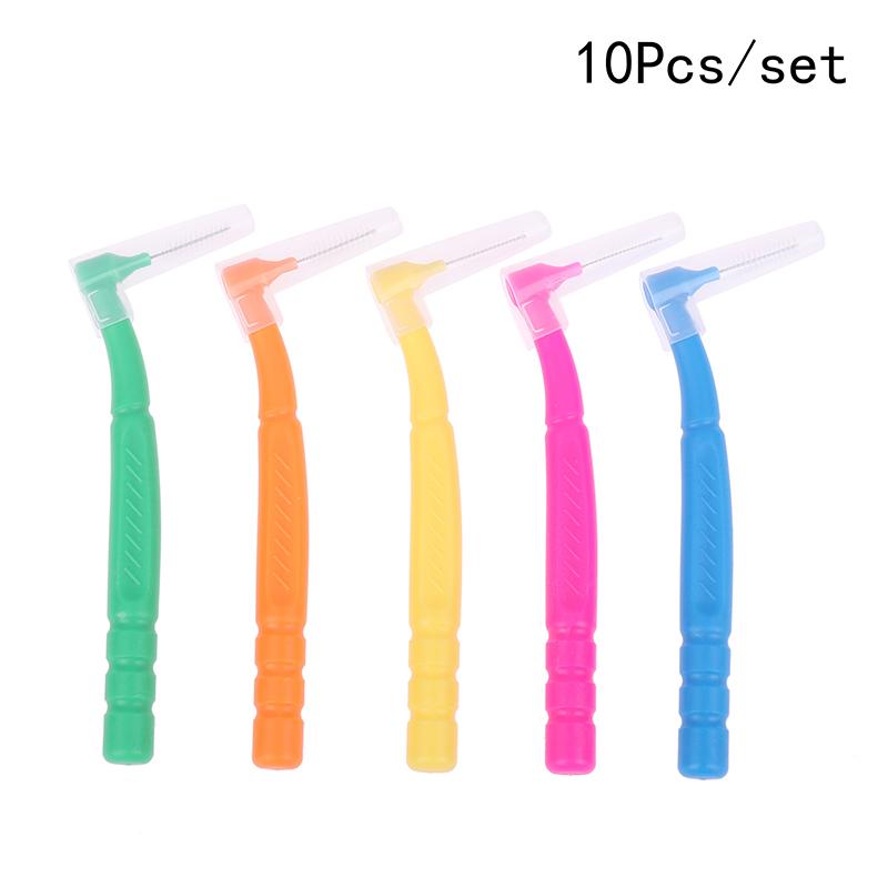10 шт. L-образные ортодонтические брекеты межзубные щетки для чистки между зубами мини-зубная щетка для чистки межзубных промежутков портативная дорожная