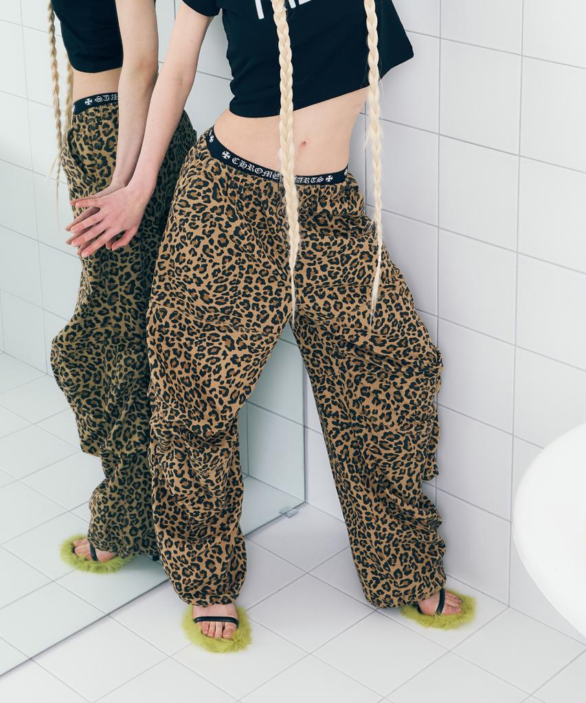 ASIF CALIE Leopard Cargo Pants Beige