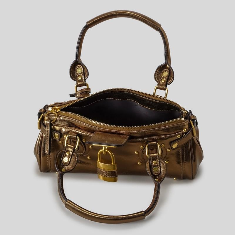 Vintage Lock Clasp Pillow Bag Small PU Handbag Women Street Style Daily Use