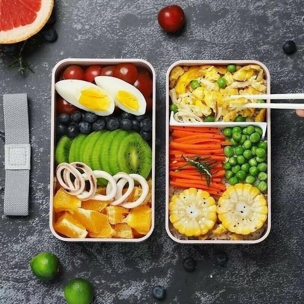 Microwave Double Layer Lunch Box 1200ml Wooden Salad Bento Box BPA Free Portable Container Box Workers Student