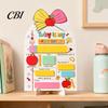 Cute School Decoration Personalized First Day of Wooden Sign, Reusable Erasable Back to Kids Height Age Chart Board, Classroom Decor, Keepsake Memory