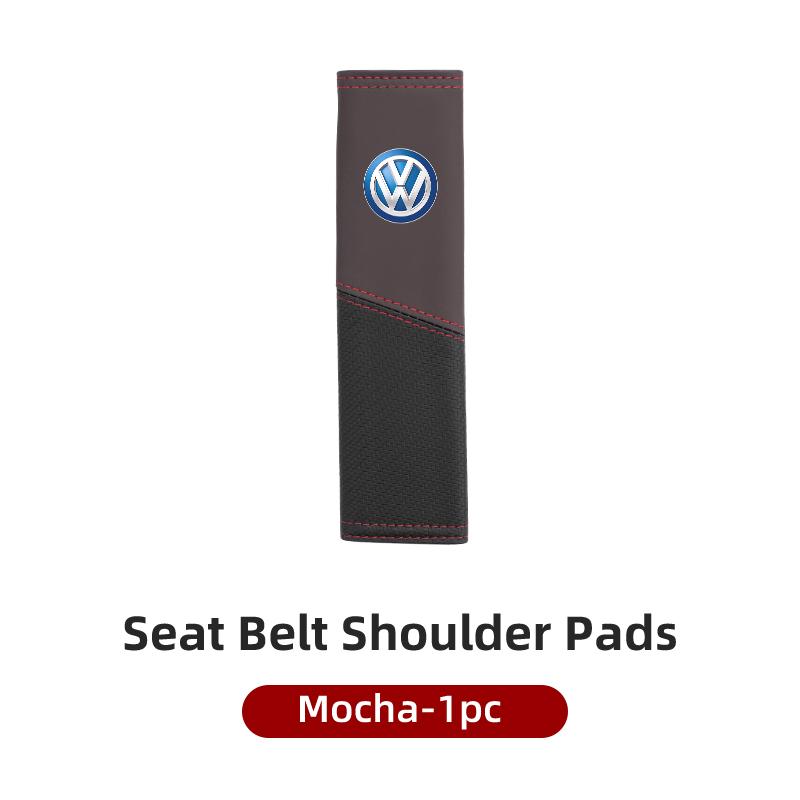 CUP1 Car Seat Belt Cover Safety Belt Two-colour Splicing Shoulder Protection Pads For VW Tiguan CC Jetta Polo Passat T-ROC Touareg