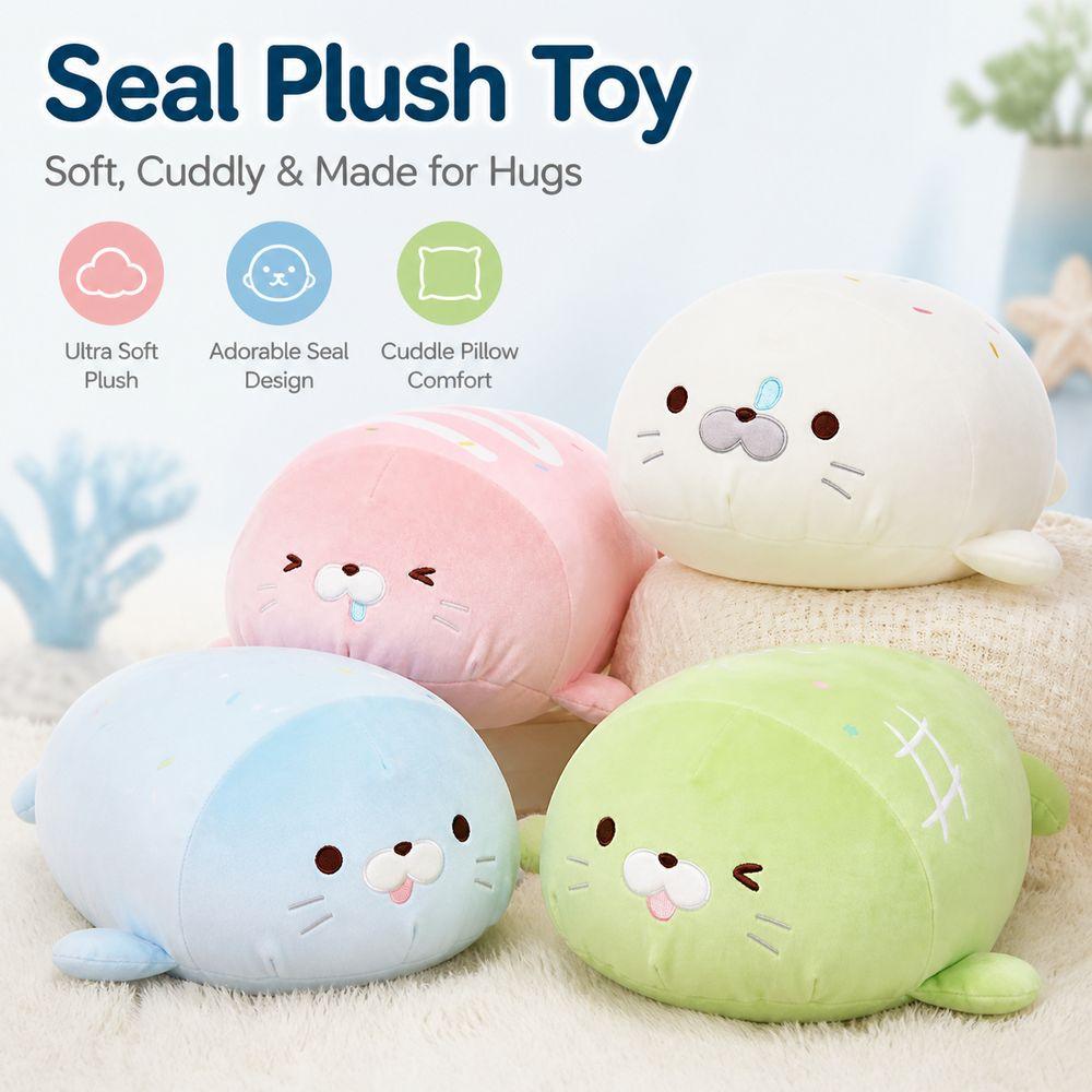 Plush Fabric Seal Stuffed Animal Cute Seal Shape Seal Cuddle Pillow Bedtime Cuddling