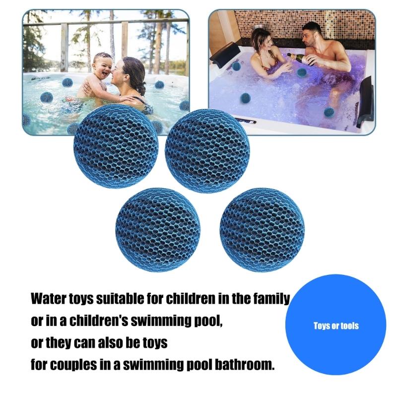 4Pcs Scum Absorber Cleaning Sponge Ball for Hot Tubs Spas Pools Bathrooms Descale Absorb Oil Multiple Application
