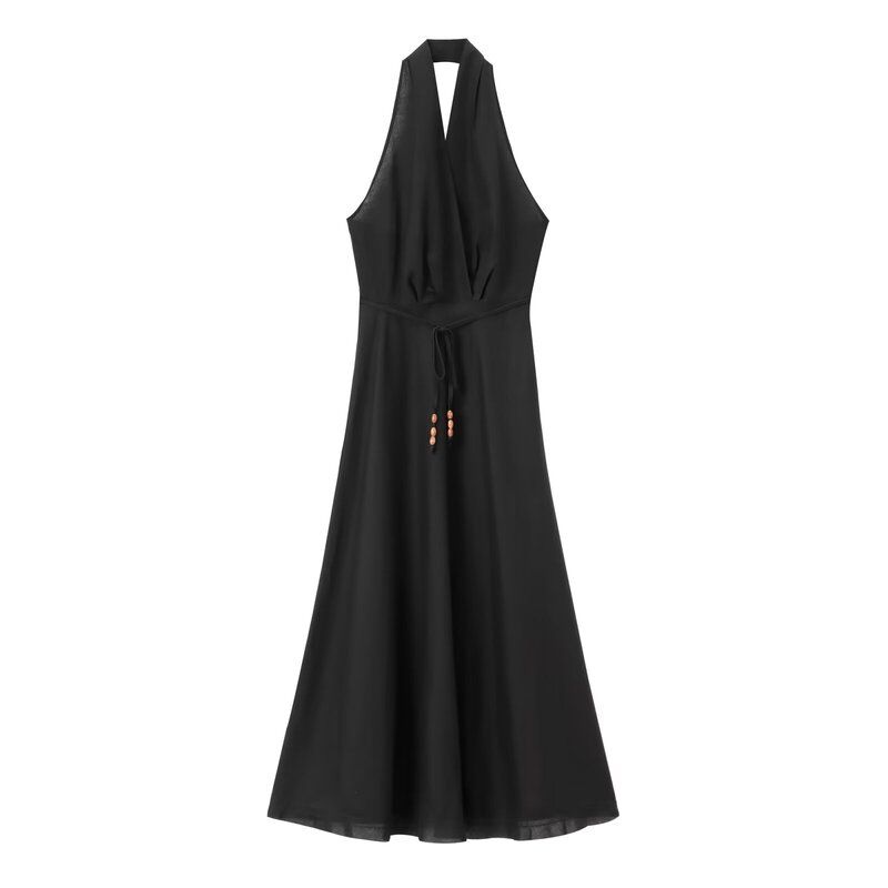 Fashion Style 2024 Summer New Arrival Women's Clothing Stylish Hanging Collar Midi Skirt Mid Length Long Length Dress 4786087