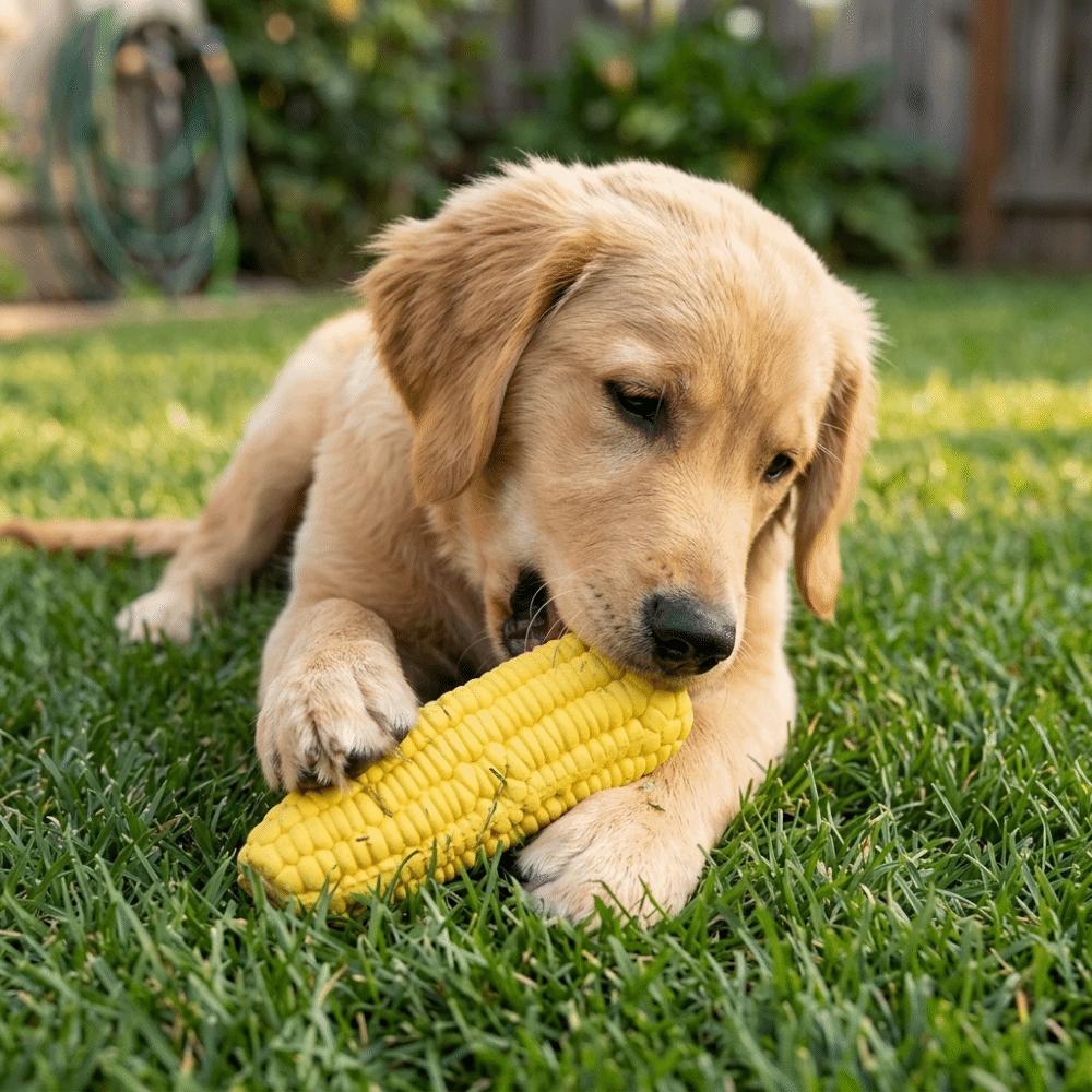 3PCS Corn Shape Squeaky Dog Toy Safe Latex Dog Chew Toy Funny Toy Corn Shaped Toy Daily Play