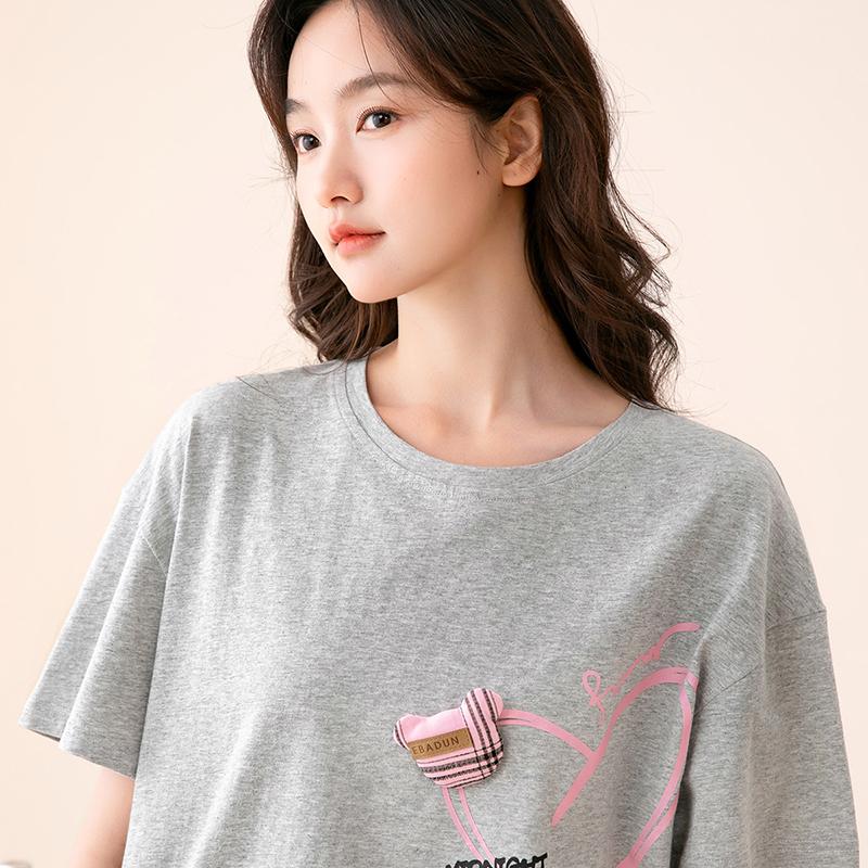 Fenteng [A-class 100% pure cotton] 10A antibacterial women's cotton home clothes, girls' pajamas set for outdoor wear