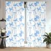 2pcs Polyester Blackout Curtains   Cute Bow Decor   Blue & White Color   Soft & Skin-Friendly   Suitable For Bedroom   Living Room   O