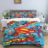 Classic S-Superman Bedding Set 135x200cm, Cartoon Duvet Cover and Pillowcase, Multiple Sizes, Bedroom Decoration, Gift for Boys
