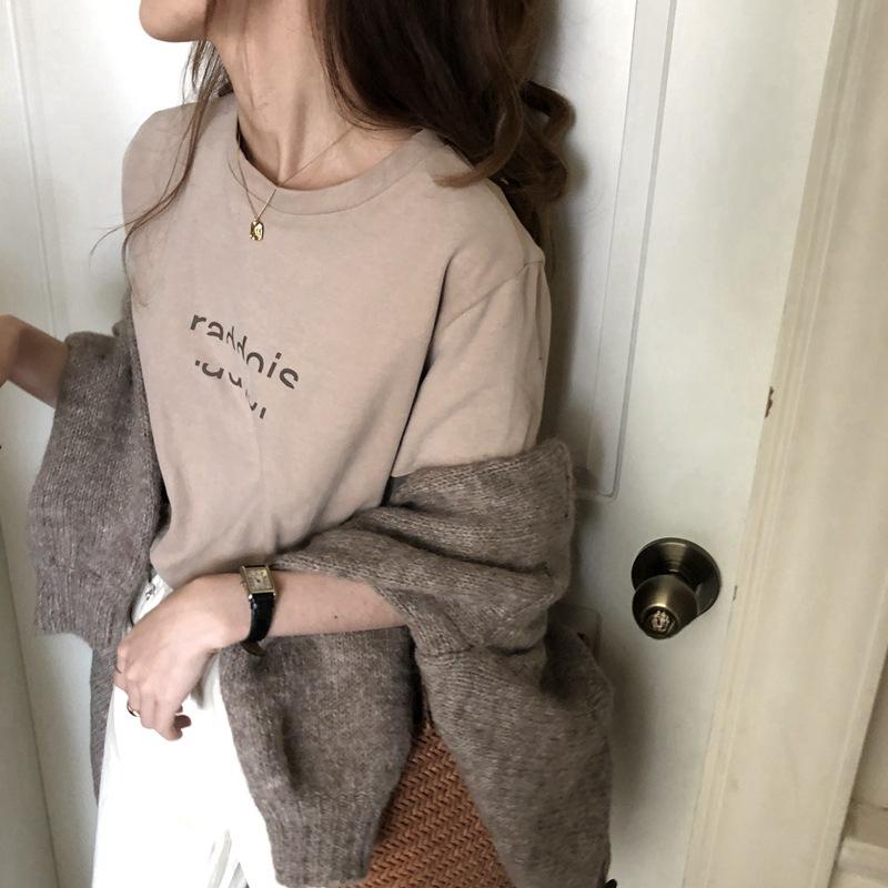 Летняя женская одежда с коротким рукавом, минималистичная футболка с буквенным принтом, свободная футболка в стиле Харадзюку, топы Y2K, модные футболки с графическим рисунком, женская уличная одежда