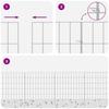 Garden Fence with Posts 12 pcs 55 x 50 cm Mesh Galvanized Steel