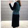 Two-piece Suits Autumn Spring Waist Knitted Suits Dress Women's Stitching Long-sleeved Long Dress Sweet A-line Dress