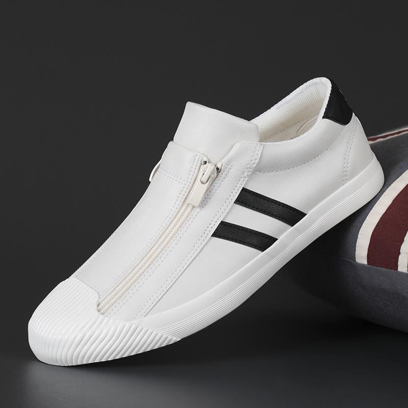 Мужская парусиновая повседневная обувь, уличные бежевые кроссовки, мужские модные двухрядные боковые молнии, дизайнерские лоферы, легкая прогулочная обувь для мужчин