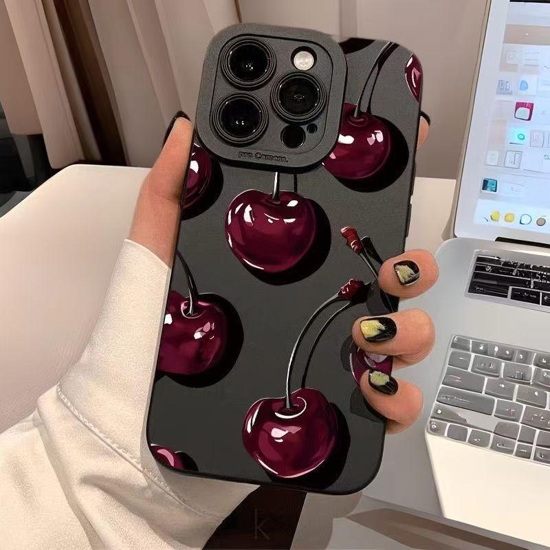Совместимый чехол для iPhone 17 Pro Max/16/15 - Горячий трансграничный товар для Air/14, Матовый 13/12 Вишневый