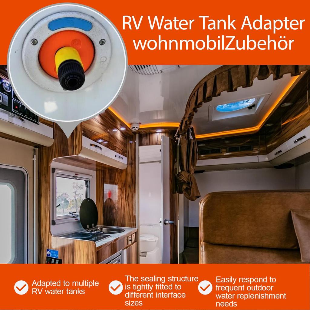 Rv Fresh Water Inlet Leak Proof Water Tank Replacement Adapter Filler Hatch Cap for City Connection Vehicle Boat Trailer Outdoor