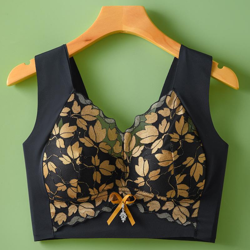 Женский бесшовный дышащий бюстгальтер пуш-ап, нижнее белье без косточек, беспроводное женское цельное белье, кружевной принт, бюстгальтеры без косточек
