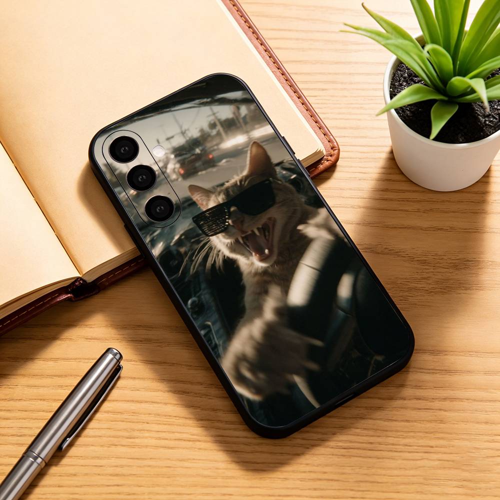 Смешной мем с кошкой Чехол для телефона Samsung Galaxy A73, A72, A71, A70, A53, A52, A51, Мягкий силиконовый черный чехол