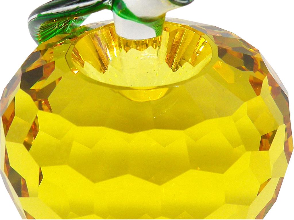 Crystal Glass Apple Figurine Apple Interior Feng Shui Suncatcher Miscellaneous Object [KKD] (60mm Yellow)