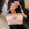 2025 spring and summer new woven design sense small square bag women's fashion versatile temperament commuter portable messenger women's bag