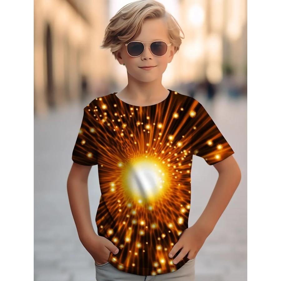 Новая детская футболка с 3D-принтом из мультфильма, симпатичная короткая футболка с круглым вырезом, футболка для мальчиков и девочек с короткими рукавами и 3D-принтом льва, жирафа, волка