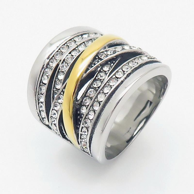 Kalen Stainless Steel 3D Goddess Face Ring Gold Plated Vintage Greek Mythology Snake Hair Gorgon Statement Anillos Rock Jewelry