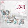 Кресло с подголовником ARI PRINT и подставкой для ног, листья Scandinavian Family Meble