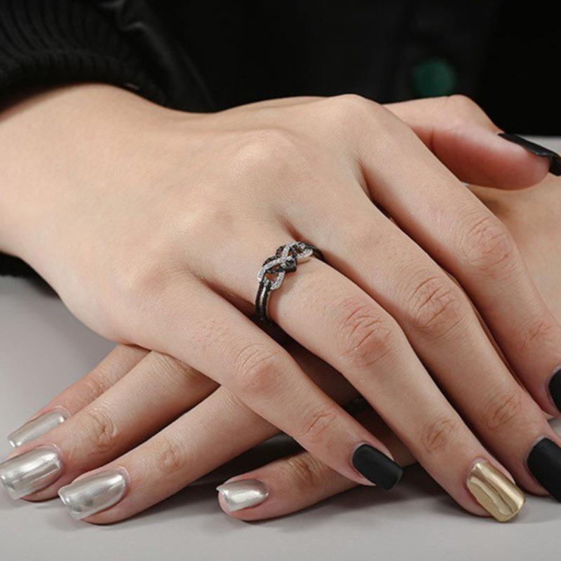 Женские кольца Huajie Форма сердца с розой Двухцветные Циркониевый Крест Сладкие Новые Кольца для Леди Изящные Аксессуары Модные