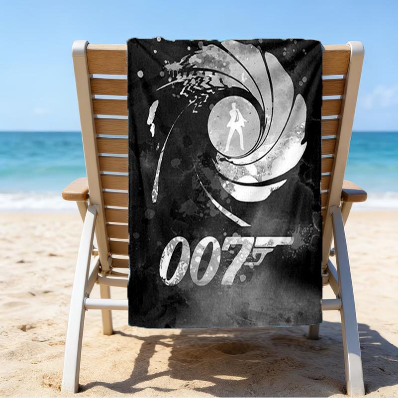 Ultra-Soft Beach Towel with 007 James Bond Theme,Ideal for Pool - Camping, Diving - Perfect Travel Essential, Vibrant Beach Towel.