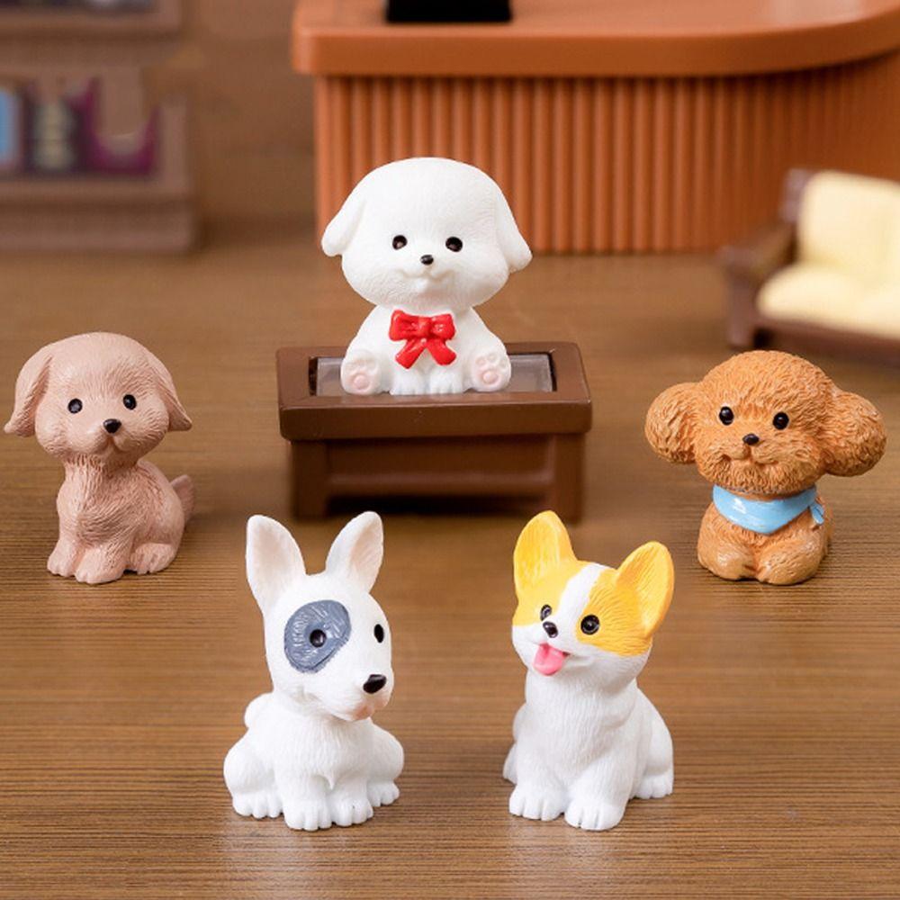 Cartoon Cute Dog Figurines Miniatures Realistic Micro Landscape Ornaments Animal Figurines Outdoor