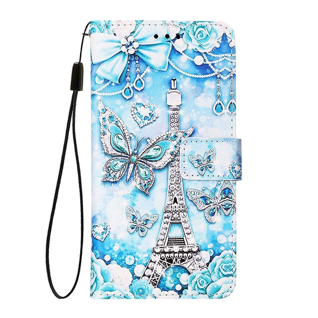 Eiffel Tower Butterfly Dream Pattern PU Leather Magnetic Shockproof Case for iPhone,Samsung,Huawei,Xiaomi,vivo,Oppo,Moto,Tecno,TCL,ZTE,Infinix...More