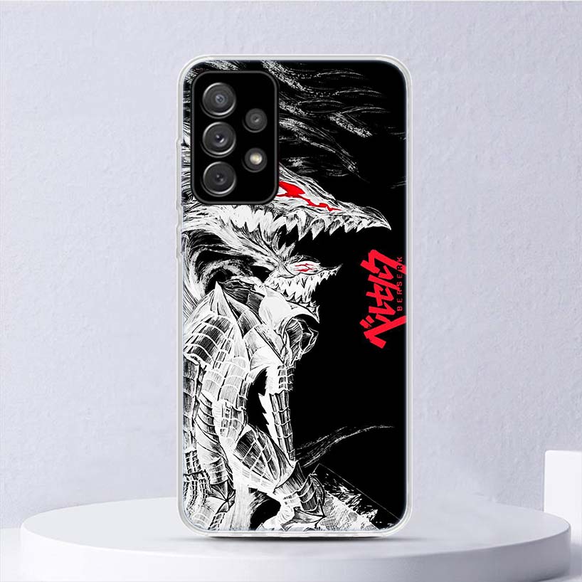 Black White G-Guts B-Berserks Soft Case For Samsung Galaxy A17 A16 A26 A36 A56 A15 A14 A13 A55 A54 A53 Phone Cover A25 A35 A24 A