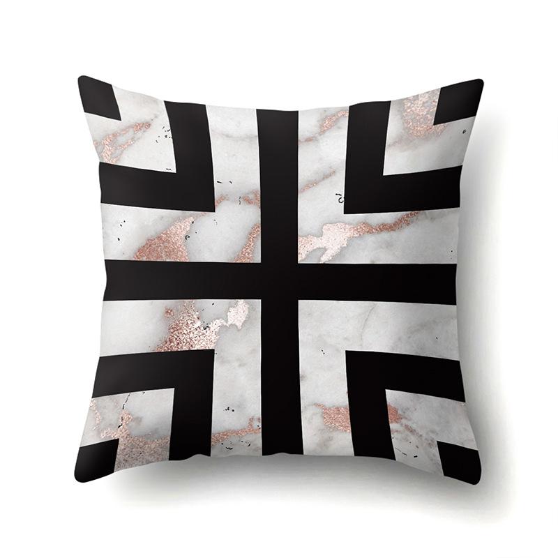 Nordic Pillow Ins Style Polyester Pillow Case Car Decoration Home Printed Car Waist Cushion Pillow Case