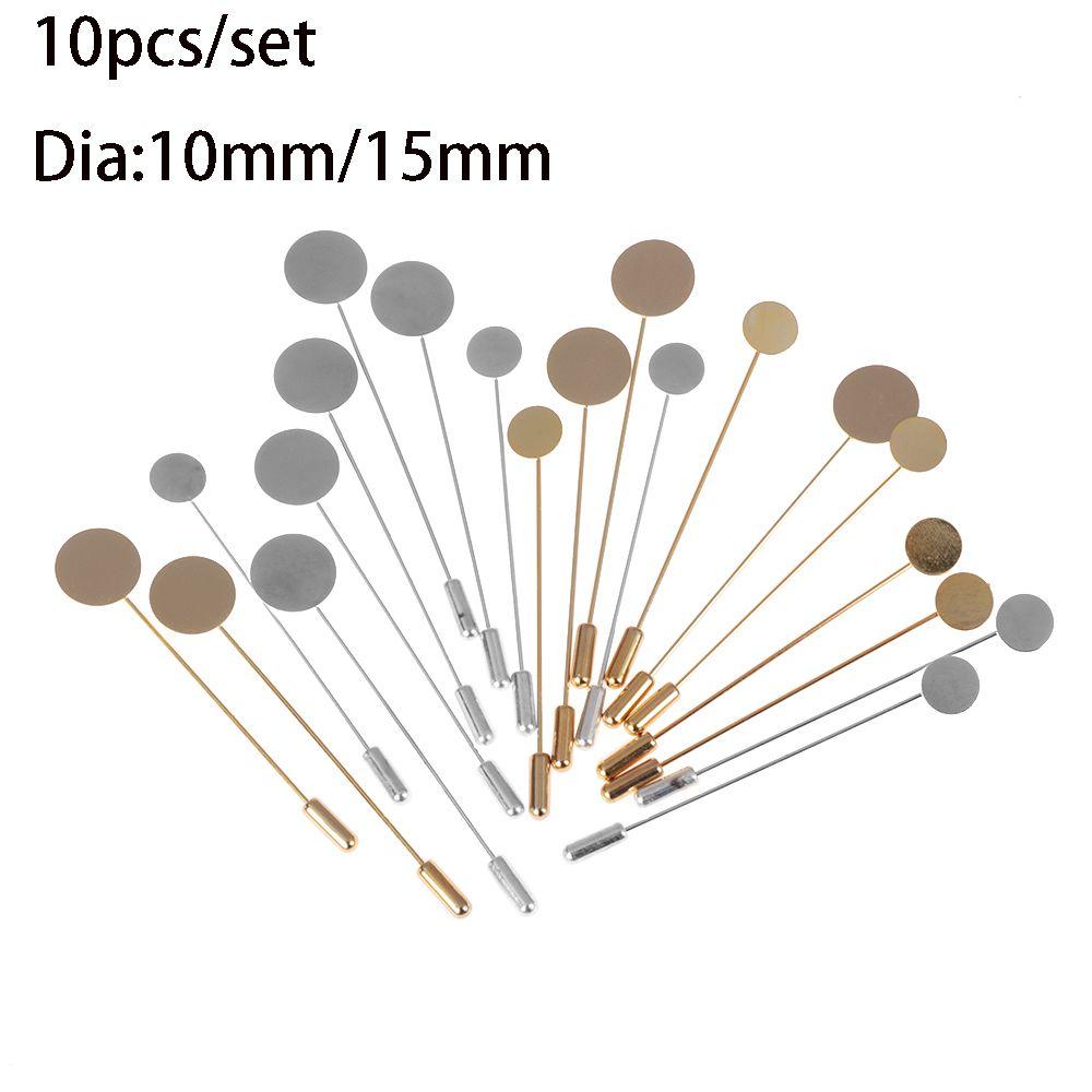 10pcs/set Fashion Jewelry Making Diy Craft Pin Cameo Cabochon Tray Brooches Accessories