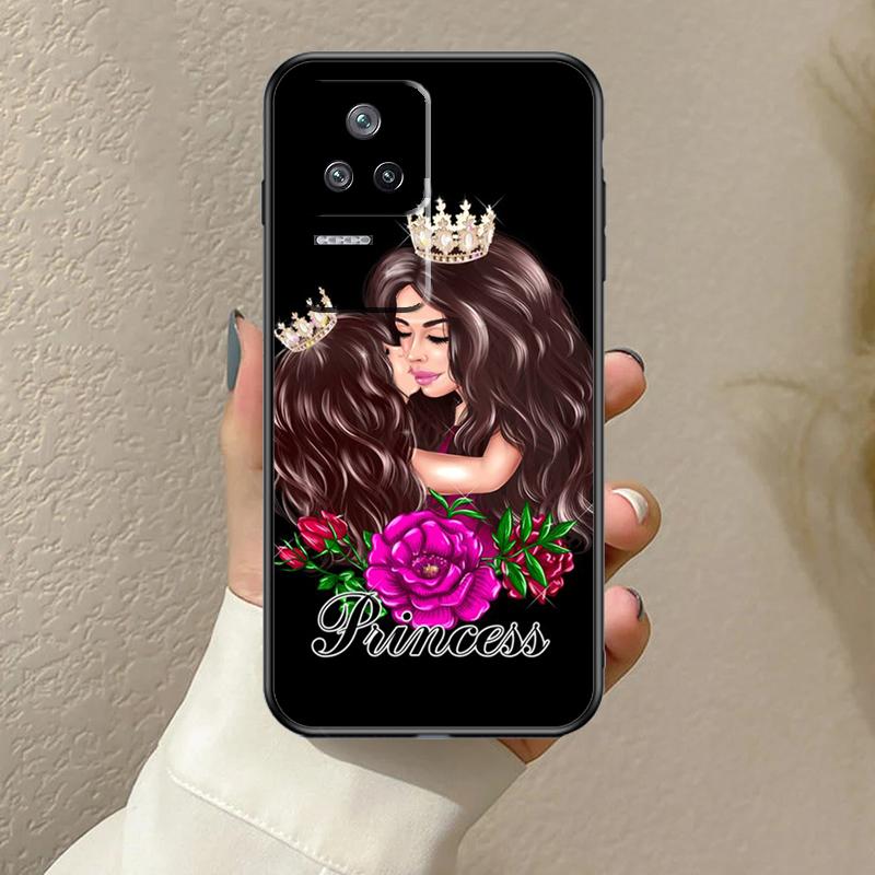 Baby Mother Brown Girl Family Case For Xiaomi 15 Ultra 13 14 13T 14T 15T Pro 17 Pro Ma POCO F7 F5 F6 X5 X6 X7 Pro Cover
