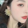 Vintage Exaggerated Large Flower Fringe Zinc Alloy Earrings Fashion Trendy Gold Plated Stud Earrings Women PD2262