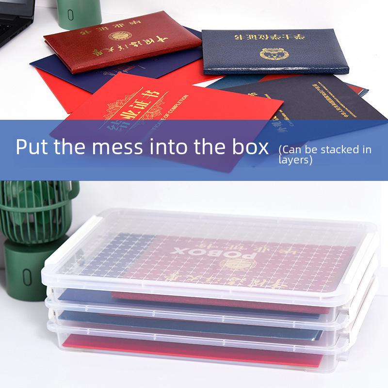 A4 Transparent Plastic Document Storage Box - Moisture-Proof Archive Organizer for Office & Home
