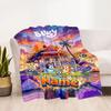 Bluey's Soccer Adventure Customize Your Name Blanket Multi-purpose Personalized Blanket Comfortable Suitable for Sofa Seaside Couch Living Room