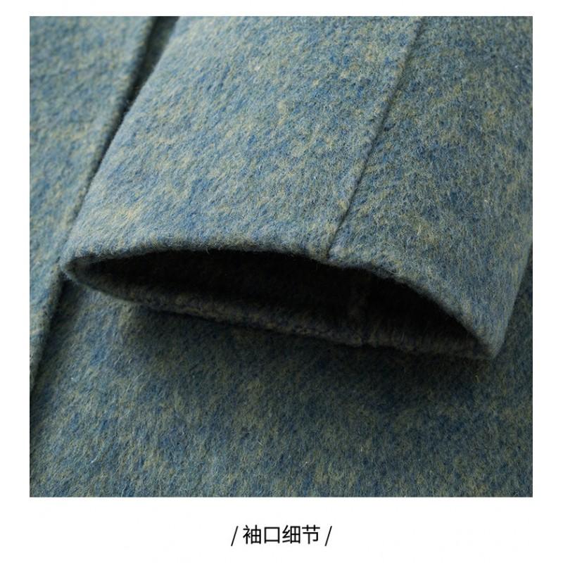 Womens Wool Blend A-Line Double-Breasted Coat Mid-Length Winter 2026 Elegant Casual Outerwear