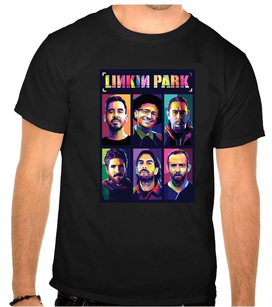 Черная футболка с логотипом рок-группы Linkin Park -1375-