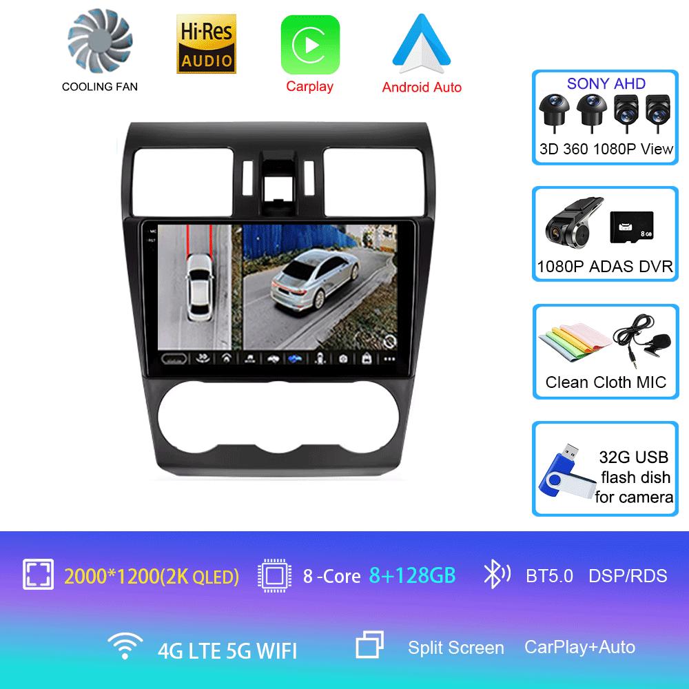 Android 14 Видеоплеер Автомобильный Радиоприемник Carplay Мультимедиа Для Subaru Forester 4 SJ XV WRX 2012- 2018 Автомагнитола GPS Стерео Головное Устройство