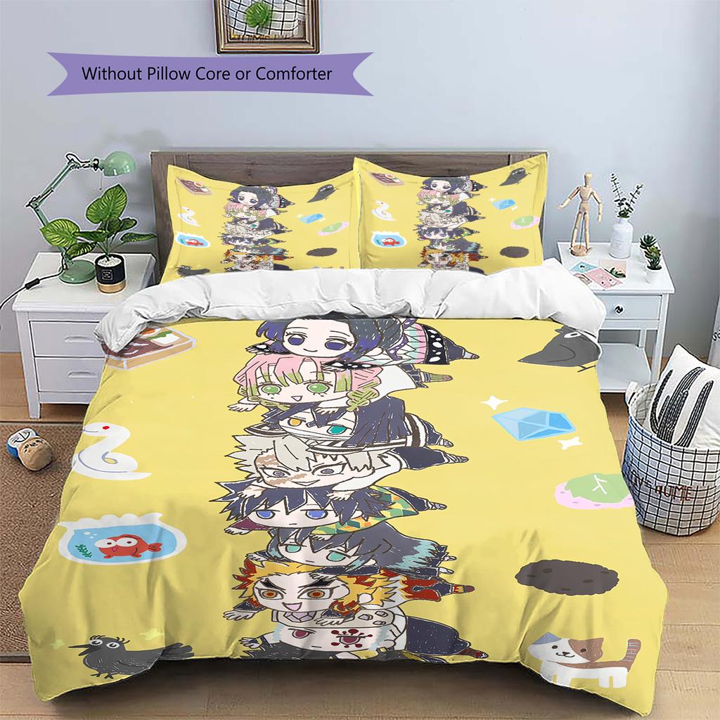 Demon Slayer Character Group Bedding Set Duvet Cover Pillowcase No Filler, Soft Home Bedroom Decor, Perfect Gift for Fans.chl