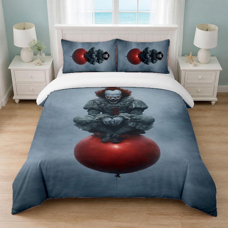 IT Pennywise Bedroom 3Pcs Bedding Set Soft Bed Sheet Pillowcases Home Bedding Decoration