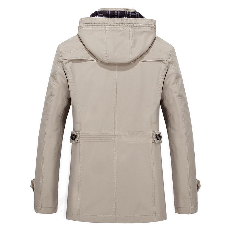 Мужская куртка осенняя средняя и длинная из чистого хлопка повседневная мужская куртка большого размера