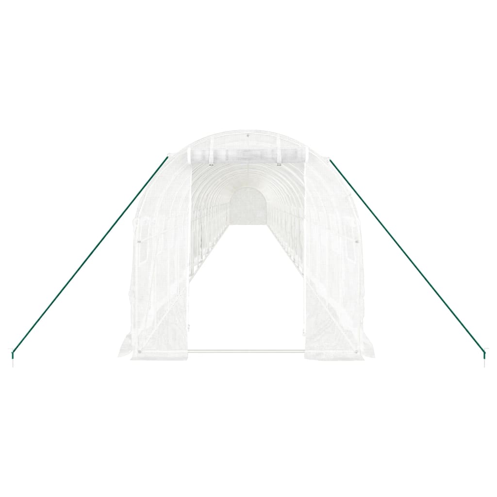 Greenhouse with Steel Frame White 48 m² 24 x 2 x 2 m