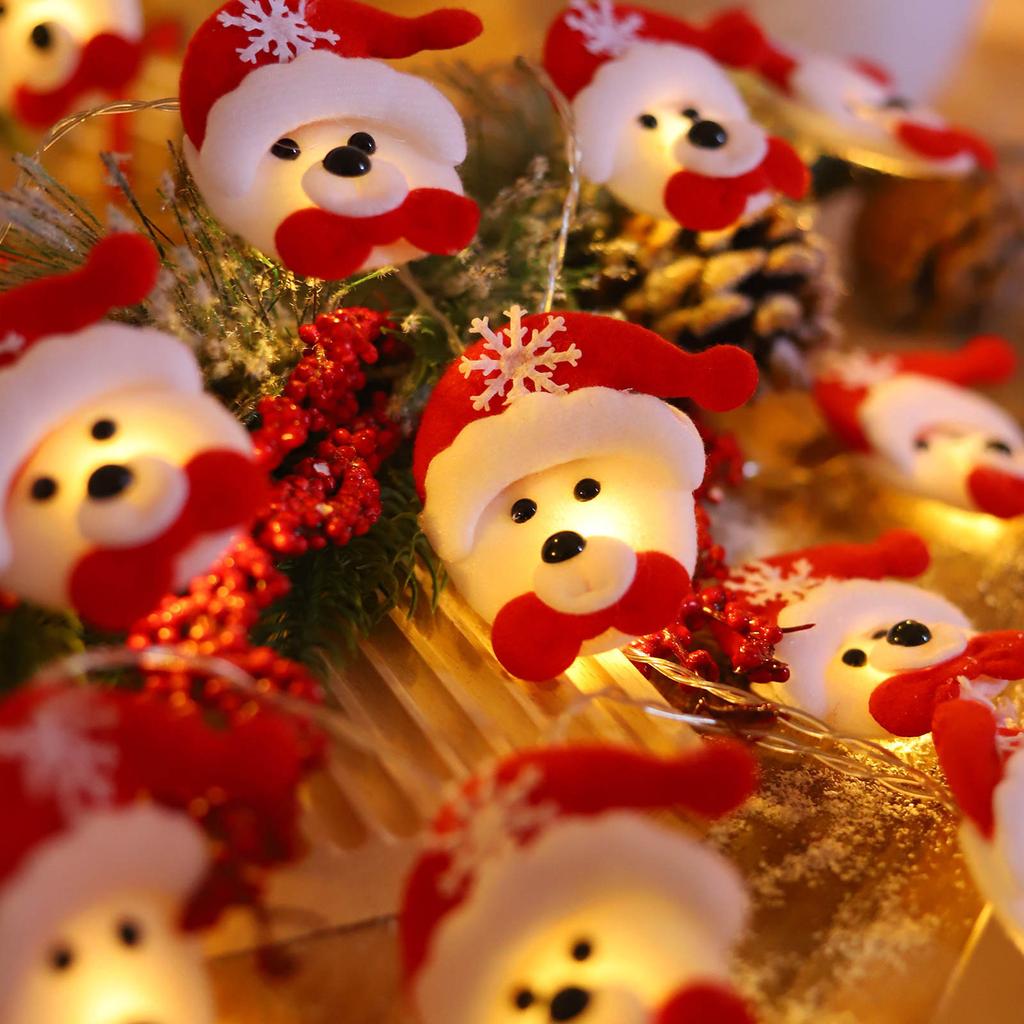 Christmas Decorative Santa Hat String Light, Santa Clause Hat 4.9 Feet 10 LEDs Battery Operated For Tree Ornaments Party Wreath Corner Decoration