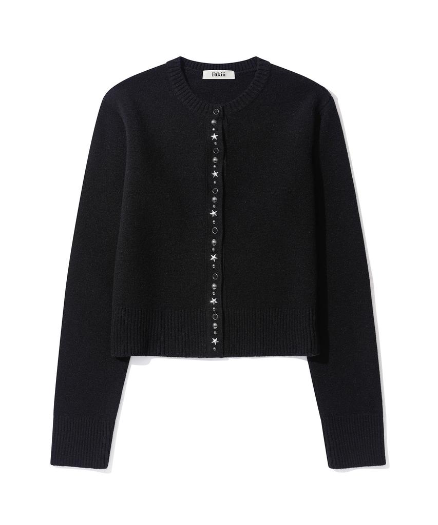 Fakiii Cashmere Sparkle Star Cardigan_Black