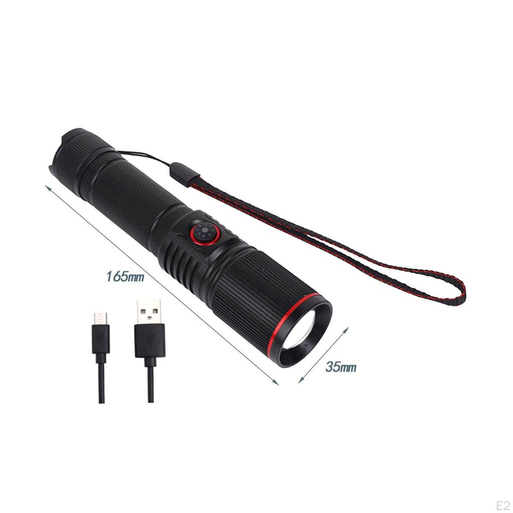 Camping Flashlight Portable Rechargeable USB Powered Compact Fishing for Boating Outdoor