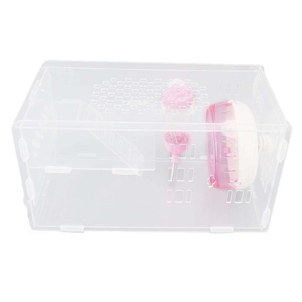 Маленький домик для хомяка, акриловый, прозрачный, бесшумные колеса, экономящий место, портативный, многофункциональный